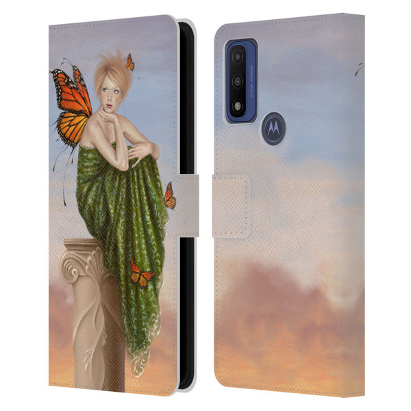 Rachel Anderson Fairies Sunrise Leather Book Wallet Case Cover For Motorola G Pure