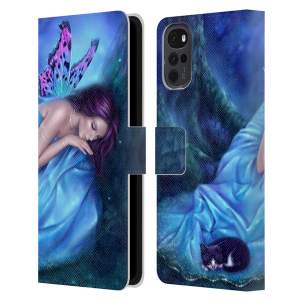 Rachel Anderson Fairies Serenity Leather Book Wallet Case Cover For Motorola Moto G22