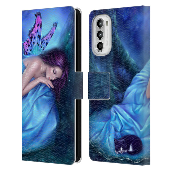 Rachel Anderson Fairies Serenity Leather Book Wallet Case Cover For Motorola Moto G52