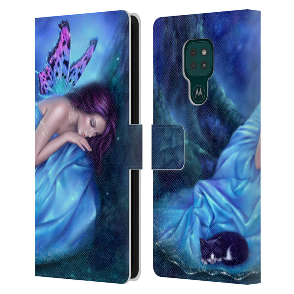 Rachel Anderson Fairies Serenity Leather Book Wallet Case Cover For Motorola Moto G9 Play