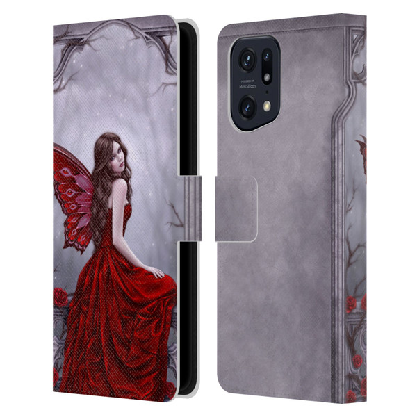 Rachel Anderson Fairies Winter Rose Leather Book Wallet Case Cover For OPPO Find X5