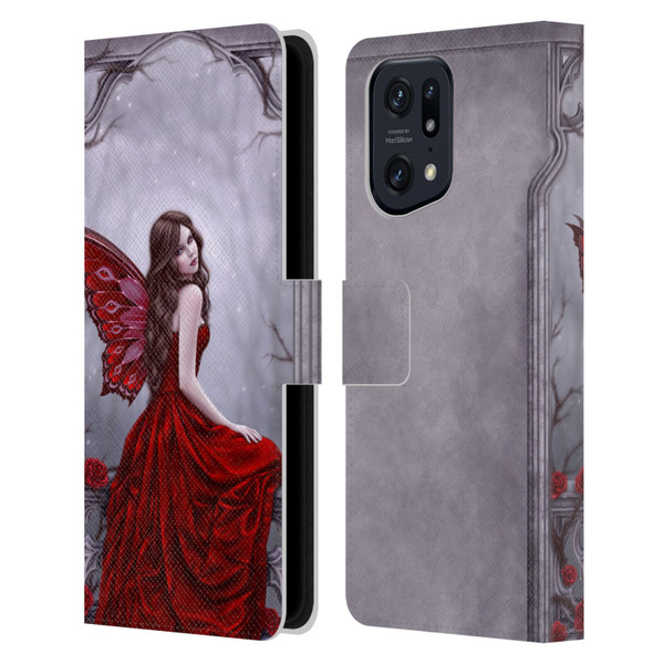 Rachel Anderson Fairies Winter Rose Leather Book Wallet Case Cover For OPPO Find X5 Pro