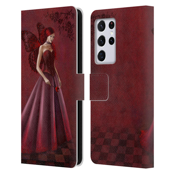 Rachel Anderson Fairies Queen Of Hearts Leather Book Wallet Case Cover For Samsung Galaxy S21 Ultra 5G