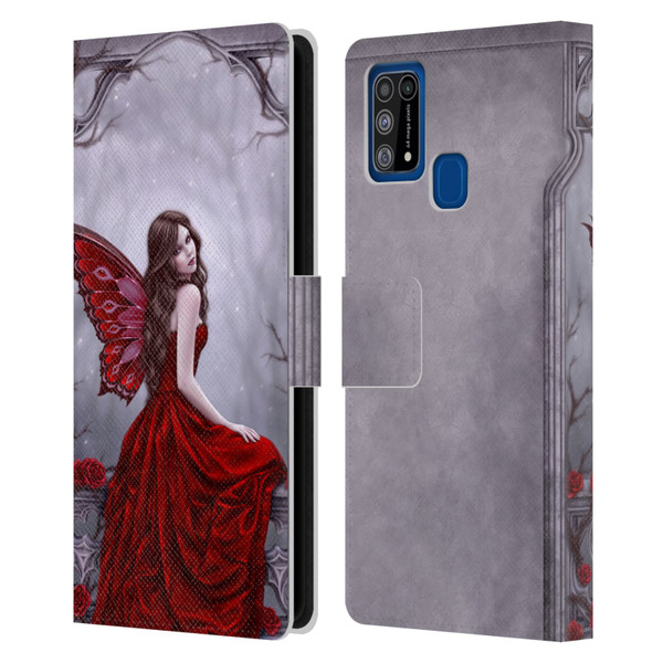 Rachel Anderson Fairies Winter Rose Leather Book Wallet Case Cover For Samsung Galaxy M31 (2020)
