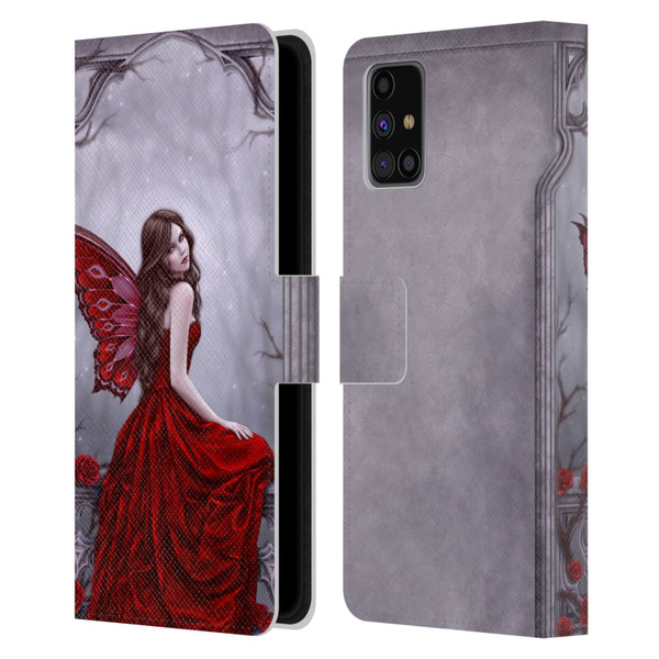 Rachel Anderson Fairies Winter Rose Leather Book Wallet Case Cover For Samsung Galaxy M31s (2020)