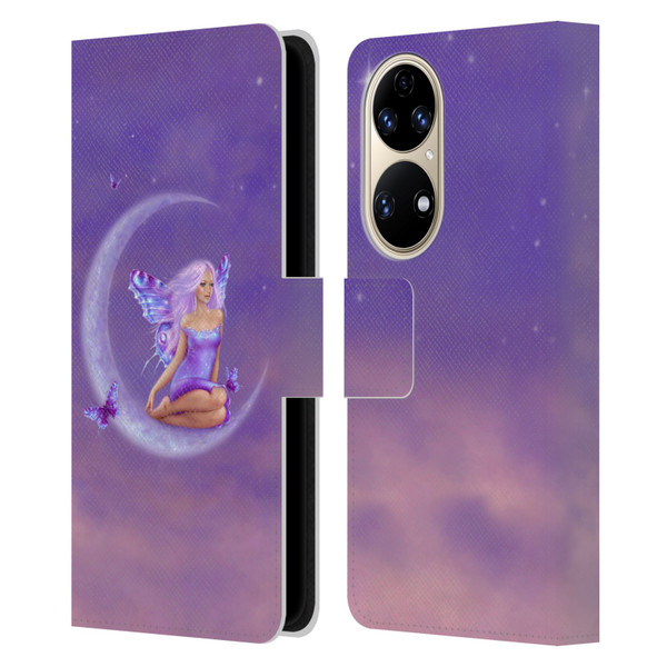 Rachel Anderson Pixies Lavender Moon Leather Book Wallet Case Cover For Huawei P50