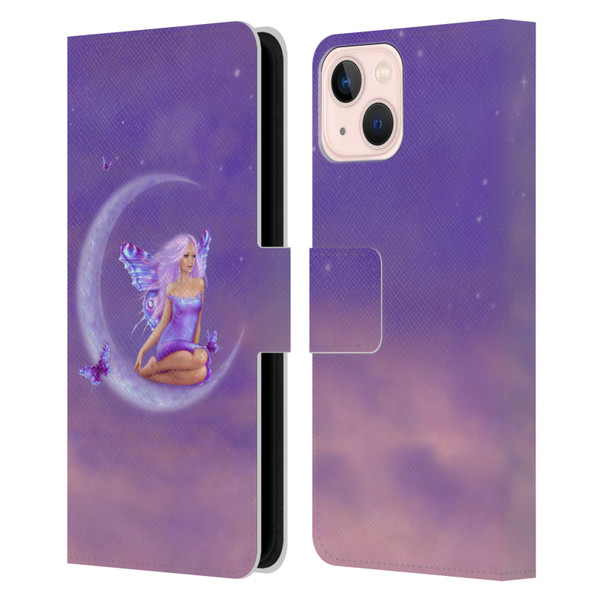 Rachel Anderson Pixies Lavender Moon Leather Book Wallet Case Cover For Apple iPhone 13