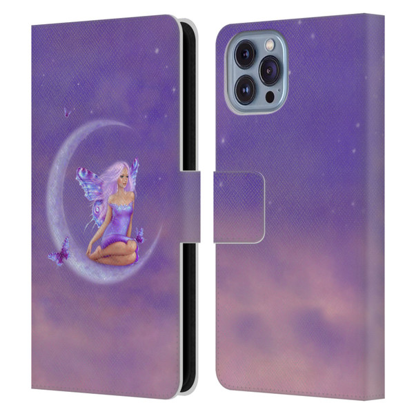 Rachel Anderson Pixies Lavender Moon Leather Book Wallet Case Cover For Apple iPhone 14