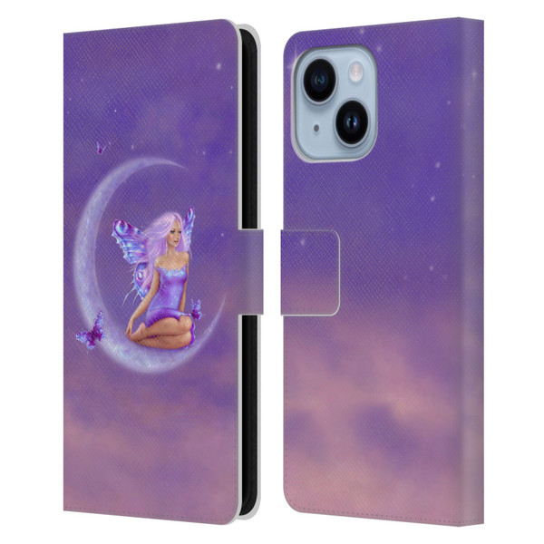 Rachel Anderson Pixies Lavender Moon Leather Book Wallet Case Cover For Apple iPhone 14 Plus