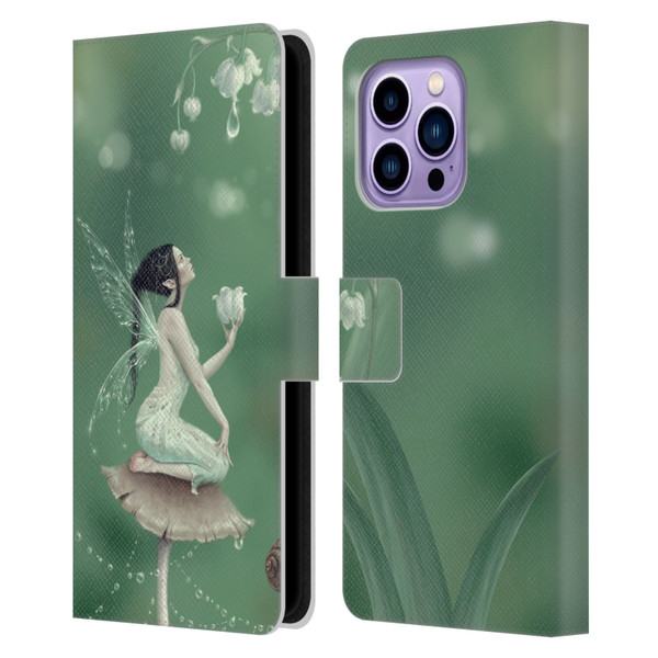 Rachel Anderson Pixies Lily Of The Valley Leather Book Wallet Case Cover For Apple iPhone 14 Pro Max