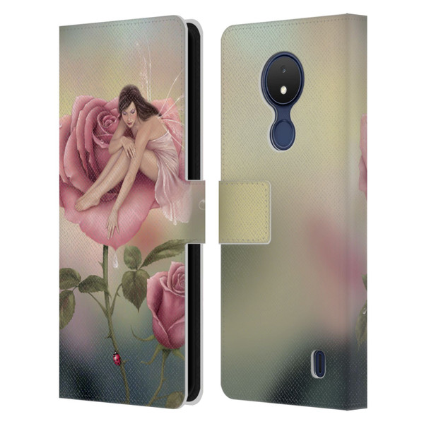 Rachel Anderson Pixies Rose Leather Book Wallet Case Cover For Nokia C21