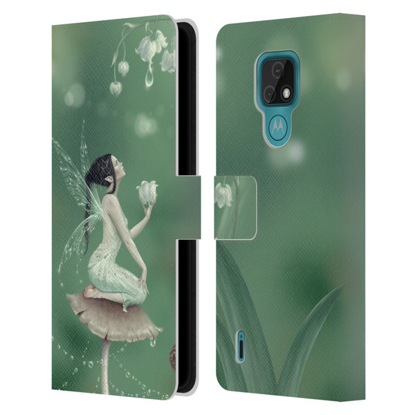 Rachel Anderson Pixies Lily Of The Valley Leather Book Wallet Case Cover For Motorola Moto E7