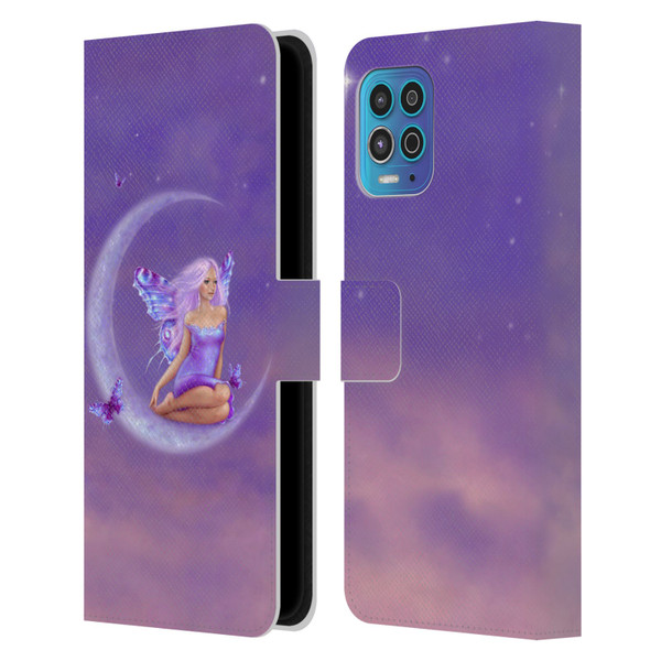 Rachel Anderson Pixies Lavender Moon Leather Book Wallet Case Cover For Motorola Moto G100