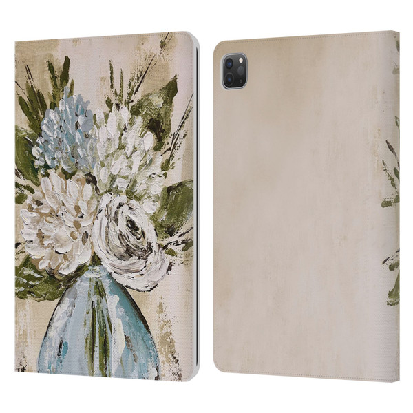Haley Bush Floral Painting Blue And White Vase Leather Book Wallet Case Cover For Apple iPad Pro 11 2020 / 2021 / 2022