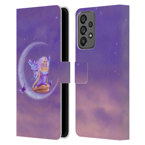 Rachel Anderson Pixies Lavender Moon Leather Book Wallet Case Cover For Samsung Galaxy A73 5G (2022)