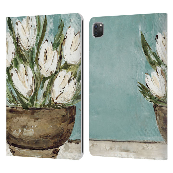 Haley Bush Floral Painting Tulip Bowl Leather Book Wallet Case Cover For Apple iPad Pro 11 2020 / 2021 / 2022
