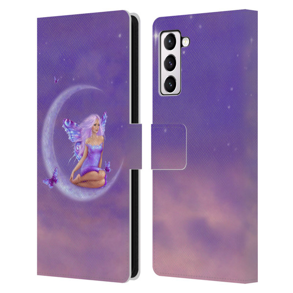 Rachel Anderson Pixies Lavender Moon Leather Book Wallet Case Cover For Samsung Galaxy S21+ 5G