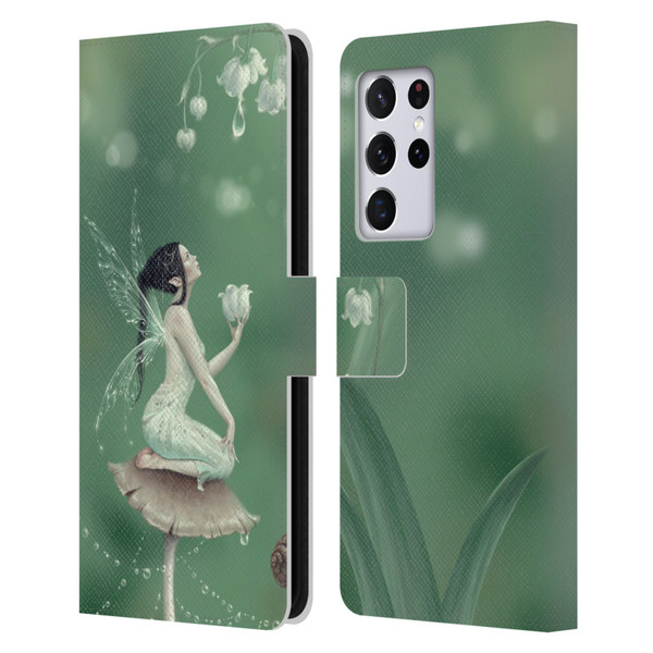 Rachel Anderson Pixies Lily Of The Valley Leather Book Wallet Case Cover For Samsung Galaxy S21 Ultra 5G