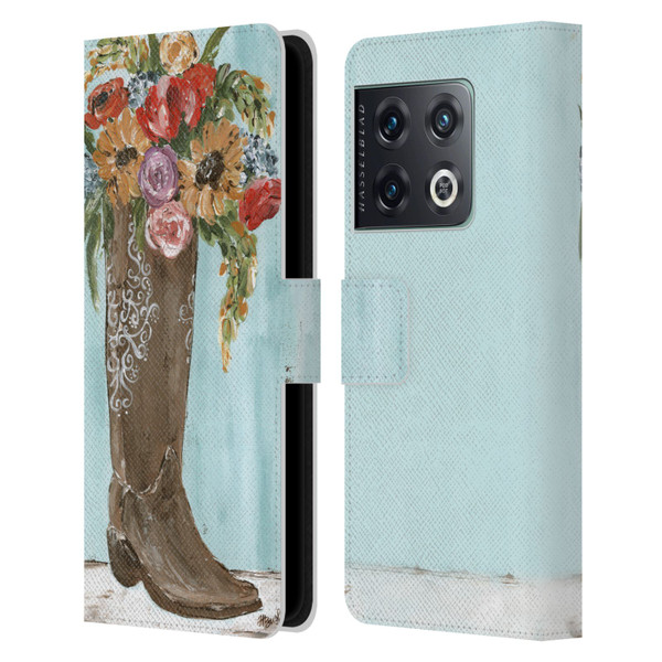 Haley Bush Floral Painting Boot Leather Book Wallet Case Cover For OnePlus 10 Pro