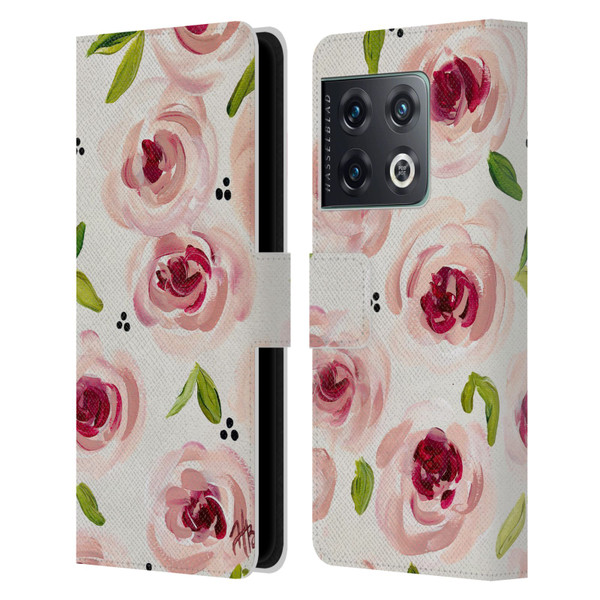 Haley Bush Floral Painting Pink Pattern Leather Book Wallet Case Cover For OnePlus 10 Pro