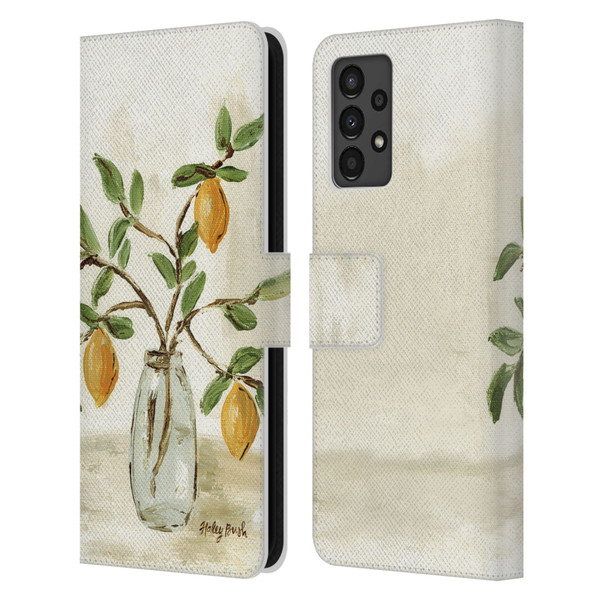 Haley Bush Floral Painting Lemon Branch Vase Leather Book Wallet Case Cover For Samsung Galaxy A13 (2022)