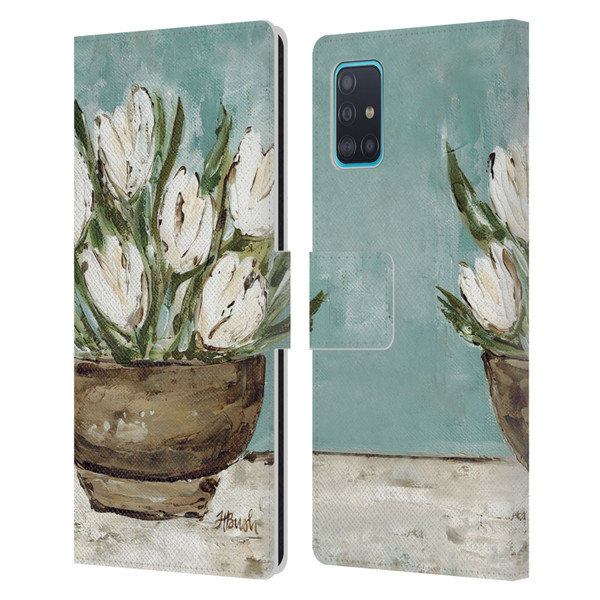 Haley Bush Floral Painting Tulip Bowl Leather Book Wallet Case Cover For Samsung Galaxy A51 (2019)