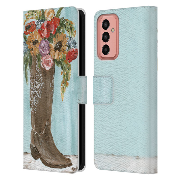 Haley Bush Floral Painting Boot Leather Book Wallet Case Cover For Samsung Galaxy M13 (2022)