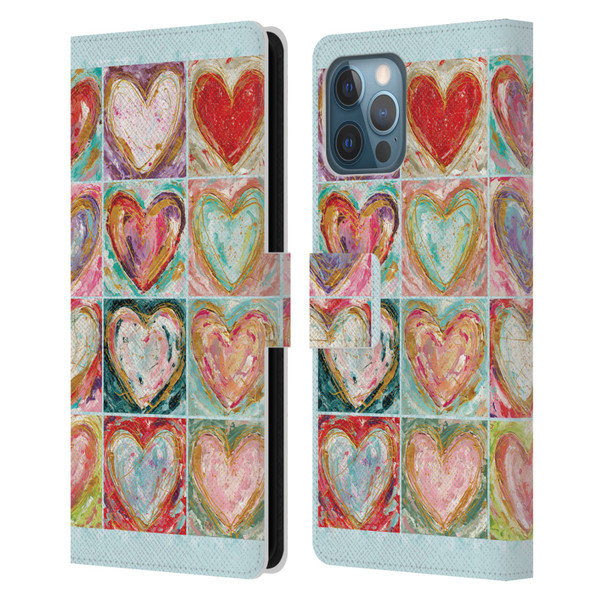 Haley Bush Pattern Painting Hearts Leather Book Wallet Case Cover For Apple iPhone 12 Pro Max
