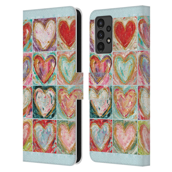 Haley Bush Pattern Painting Hearts Leather Book Wallet Case Cover For Samsung Galaxy A13 (2022)