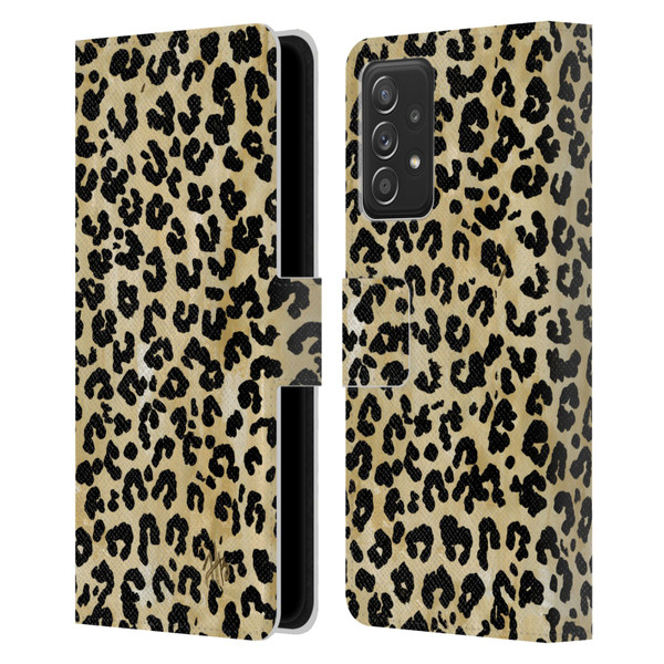 Haley Bush Pattern Painting Leopard Print Leather Book Wallet Case Cover For Samsung Galaxy A53 5G (2022)