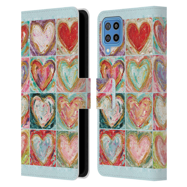 Haley Bush Pattern Painting Hearts Leather Book Wallet Case Cover For Samsung Galaxy F22 (2021)