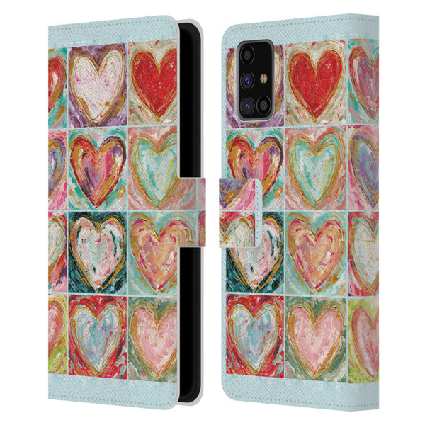 Haley Bush Pattern Painting Hearts Leather Book Wallet Case Cover For Samsung Galaxy M31s (2020)