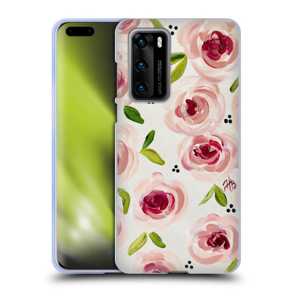 Haley Bush Floral Painting Pink Pattern Soft Gel Case for Huawei P40 5G