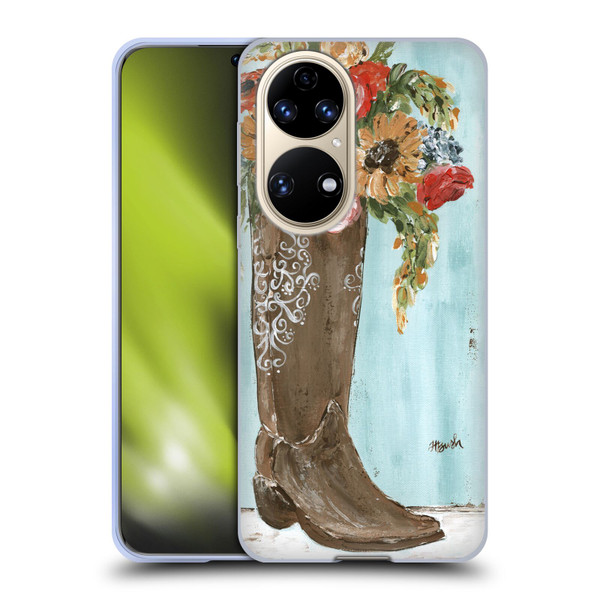 Haley Bush Floral Painting Boot Soft Gel Case for Huawei P50