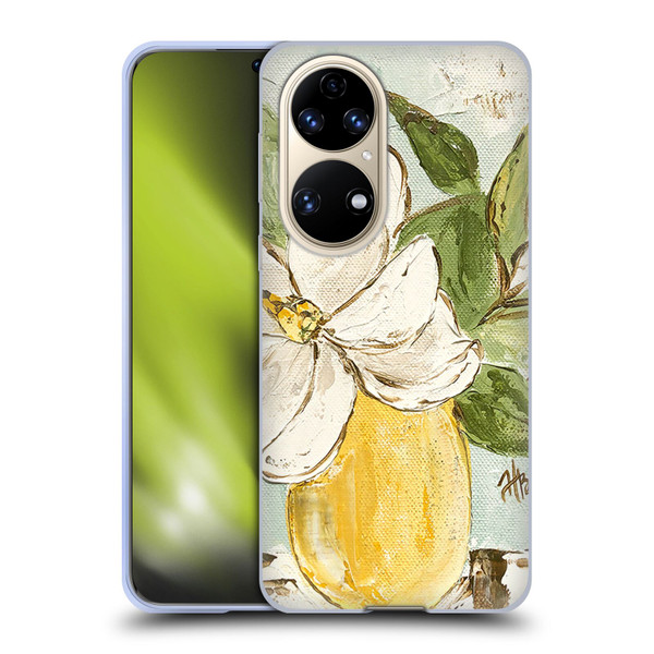 Haley Bush Floral Painting Magnolia Yellow Vase Soft Gel Case for Huawei P50