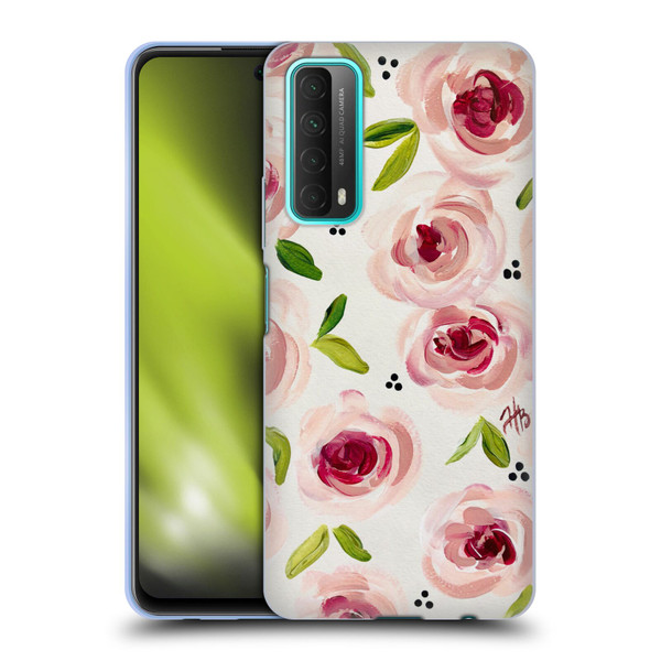 Haley Bush Floral Painting Pink Pattern Soft Gel Case for Huawei P Smart (2021)
