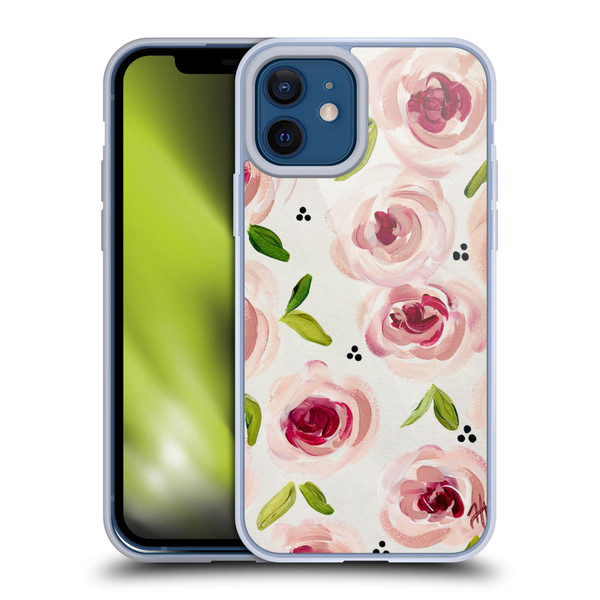 Haley Bush Floral Painting Pink Pattern Soft Gel Case for Apple iPhone 12 / iPhone 12 Pro