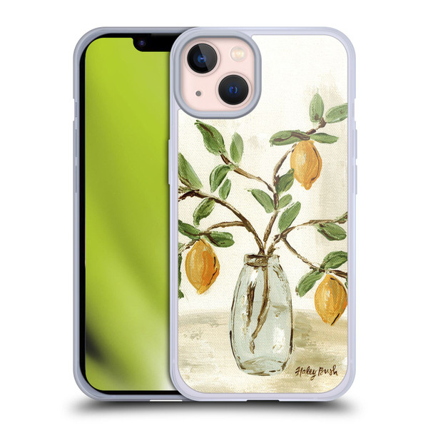 Haley Bush Floral Painting Lemon Branch Vase Soft Gel Case for Apple iPhone 13