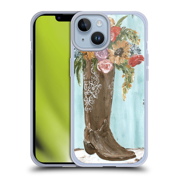Haley Bush Floral Painting Boot Soft Gel Case for Apple iPhone 14