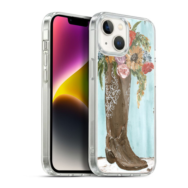 Haley Bush Floral Painting Boot Soft Gel Case for Apple iPhone 14