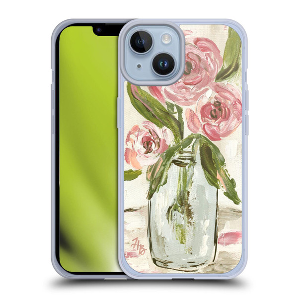 Haley Bush Floral Painting Pink Vase Soft Gel Case for Apple iPhone 14