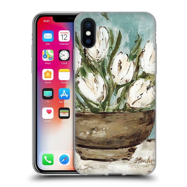 Haley Bush Floral Painting Tulip Bowl Soft Gel Case for Apple iPhone X / iPhone XS