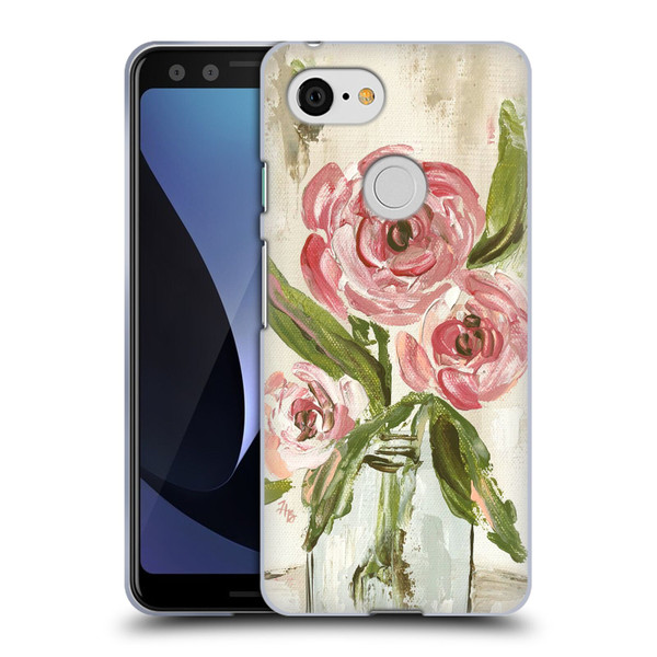 Haley Bush Floral Painting Pink Vase Soft Gel Case for Google Pixel 3