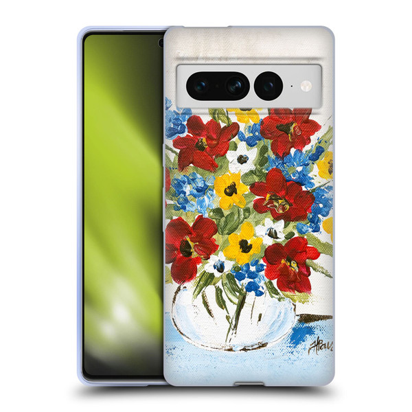 Haley Bush Floral Painting Patriotic Soft Gel Case for Google Pixel 7 Pro