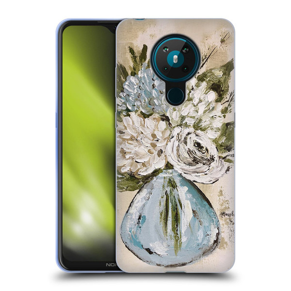 Haley Bush Floral Painting Blue And White Vase Soft Gel Case for Nokia 5.3
