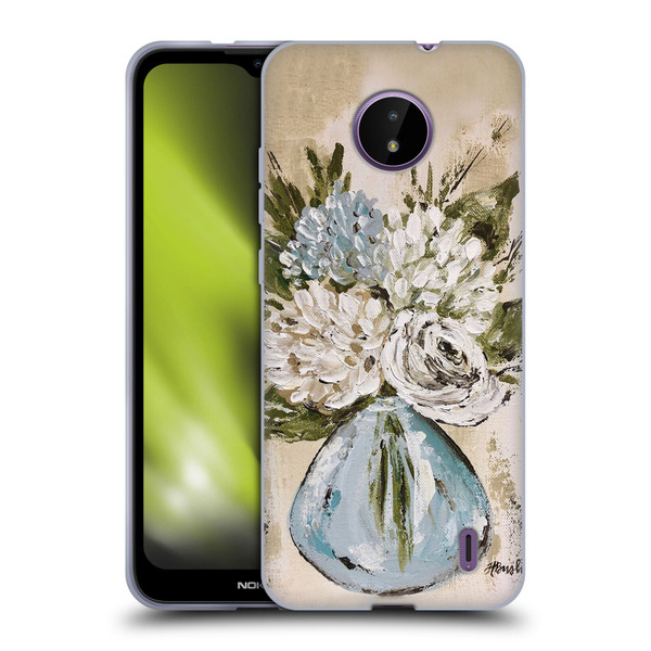 Haley Bush Floral Painting Blue And White Vase Soft Gel Case for Nokia C10 / C20