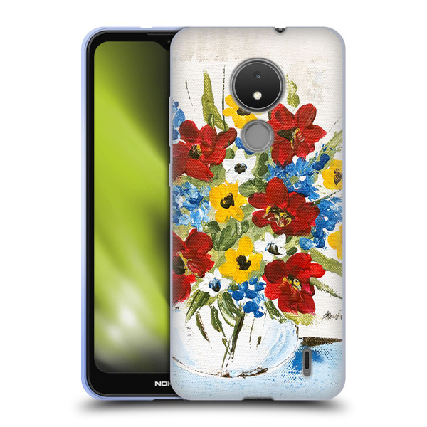 Haley Bush Floral Painting Patriotic Soft Gel Case for Nokia C21