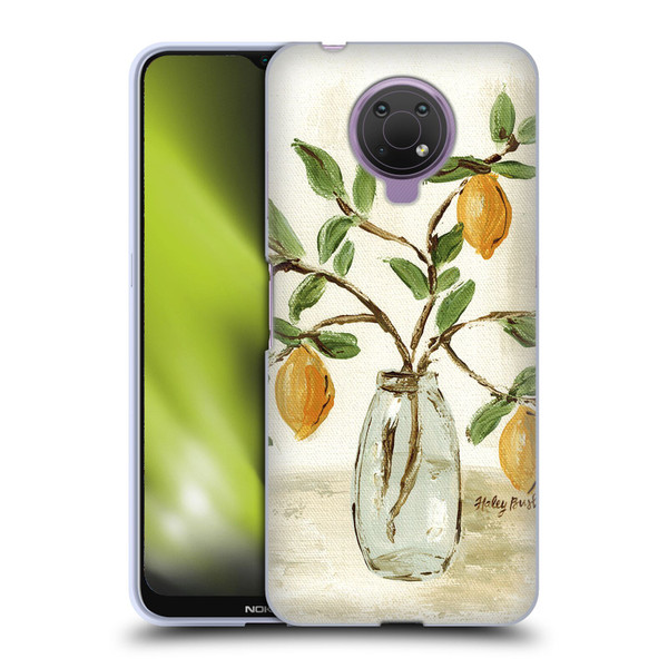 Haley Bush Floral Painting Lemon Branch Vase Soft Gel Case for Nokia G10