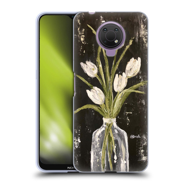 Haley Bush Floral Painting White Tulips In Glass Jar Soft Gel Case for Nokia G10