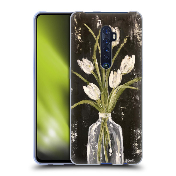 Haley Bush Floral Painting White Tulips In Glass Jar Soft Gel Case for OPPO Reno 2